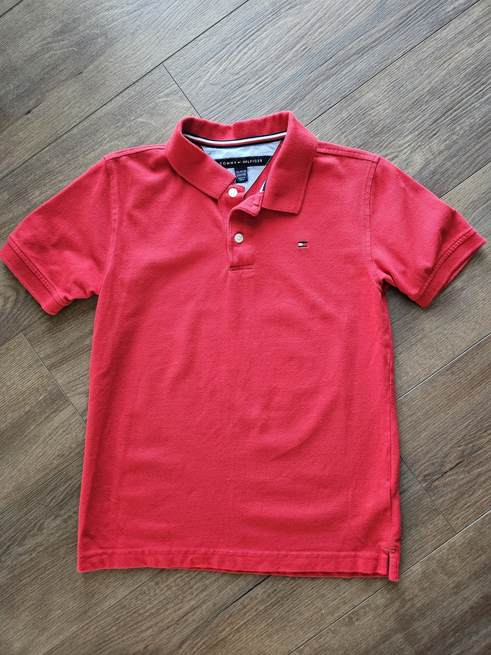 Sz M Tommy Hilfiger Boys Red Polo with Signature Flag